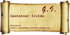 Gestetner Izolda névjegykártya